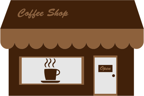 Coffee shop storefront vector afbeelding
