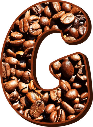 Coffee beans typography G