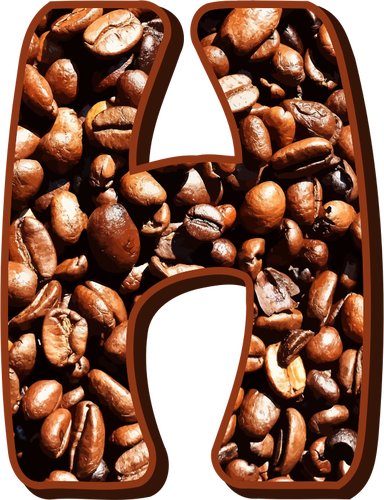 Coffee beans typography H