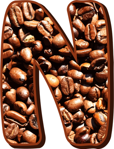 コーヒー豆タイポグラフィ N