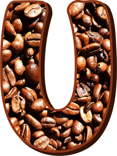 Kávová zrna typografie U