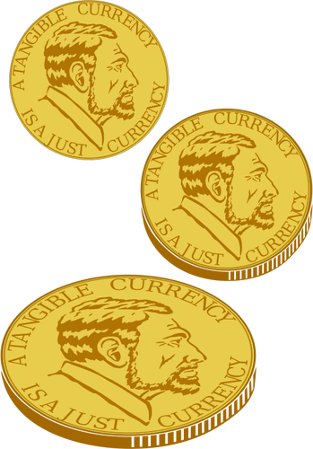 Vector illustraties van gouden munt munt