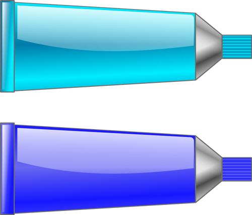 Imagine vectorială de tuburi de culoare albastră şi cyan