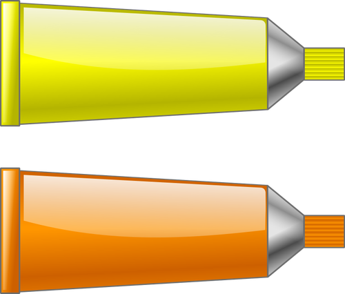 Tubes de couleur jaune et orange