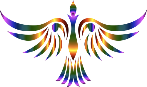 Иллюстрация красочных абстрактных племенной птицы