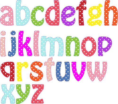 Alphabet minuscule coloré