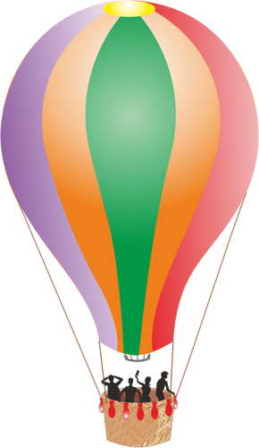 Heißluftballon mit Menschen