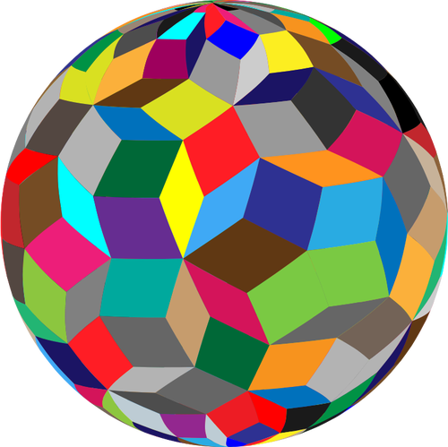 كرة هندسية ملونة