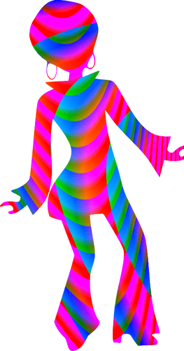 Disco girl siluett