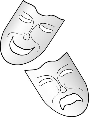 Des masques de théâtre Comédie et tragédie vector image