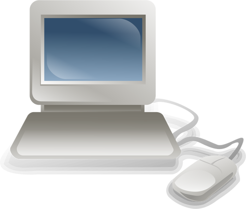 Computer met toetsenbord en muis vectorillustratie