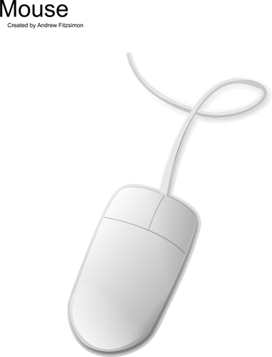 Vektori ClipArt-kuva ohuesta valkoisesta PC-hiirestä