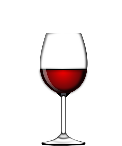 Half glass of red vine vector image