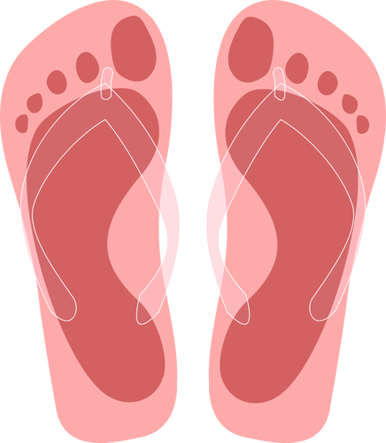 Slippers met voeten Impressum vectorillustratie