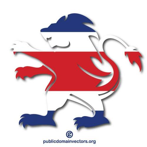 Drapeau du Costa Rica en silhouette de lion