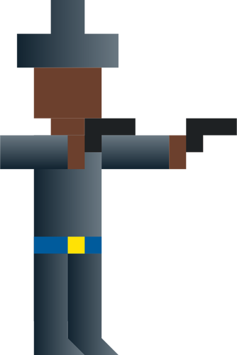 Imagem vetorial de cowboy com arte de pixel de duas armas