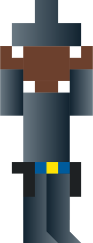 Vetor desenho de arte pixel de cowboy a entrar em pânico