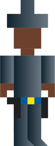 Vector graphics of cowboy with arms pixel art