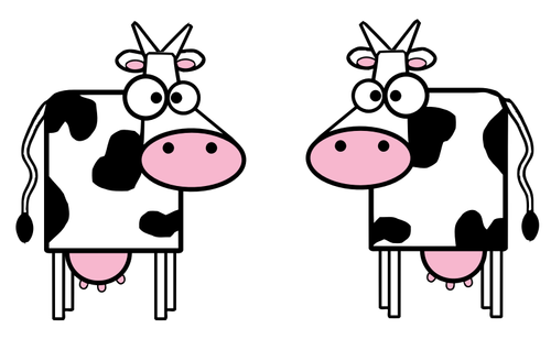 Vector image of two cows