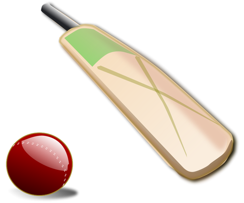 Cricket bat og ball vector illustrasjoner