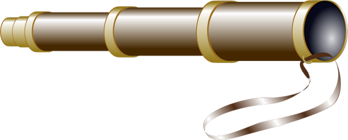 Vector image of brown spyglass with brass rings