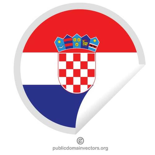 Kroatiens flagga rund klistermärke