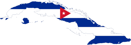 Kuuban lippu ja kartta