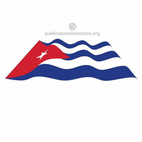 Ondeando la bandera de vector de Cuba