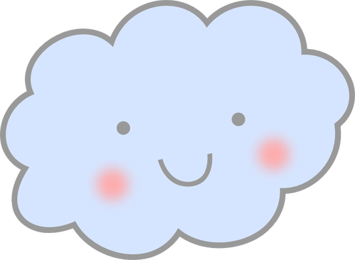 Dessin mignon vectoriel nuage souriant