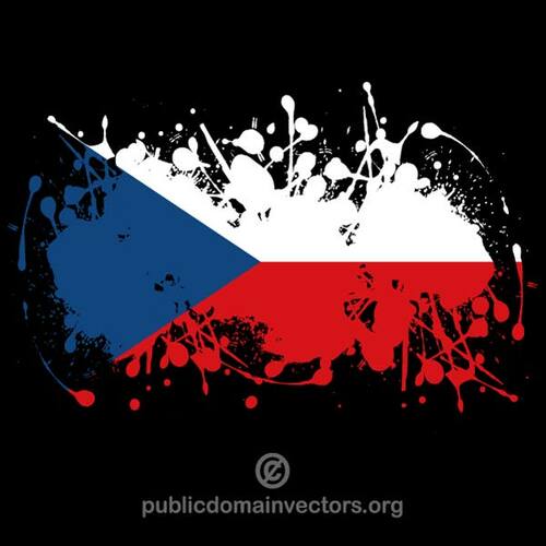 Czeski flaga w odprysków farby