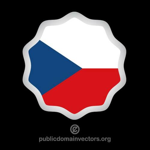 ملصق مستدير مع العلم التشيكي