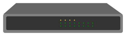 8-port metalen Desktop Switch with 4 PoE-Ports draadloze router vector tekening