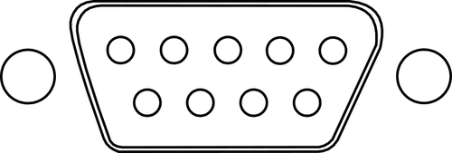 Gambar dari seri konektor DB-9 RS-232