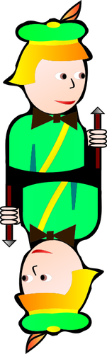 Double Jack klubů kreslený Vektor Klipart