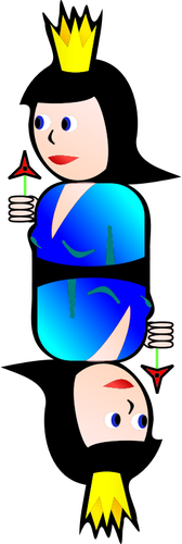 双钻石皇后卡通矢量剪贴画