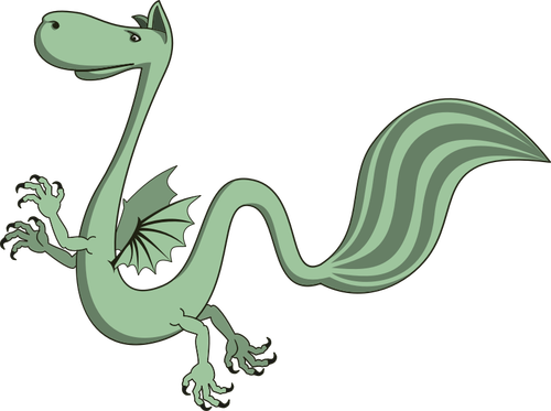 Dragón verde, estilo de dibujos animados
