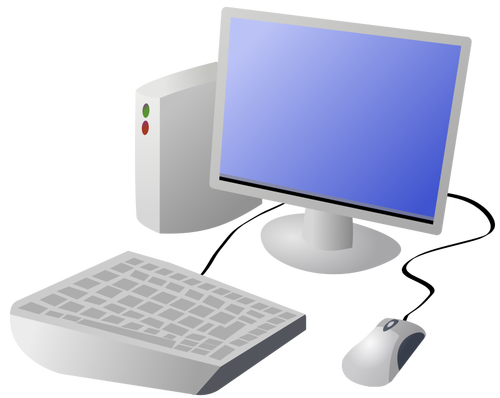 कार्टून डेस्कटॉप कंप्यूटर वेक्टर छवि