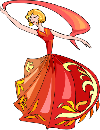 Kırmızı elbise dansçı