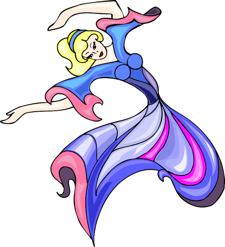 Blond danseuse vector afbeelding