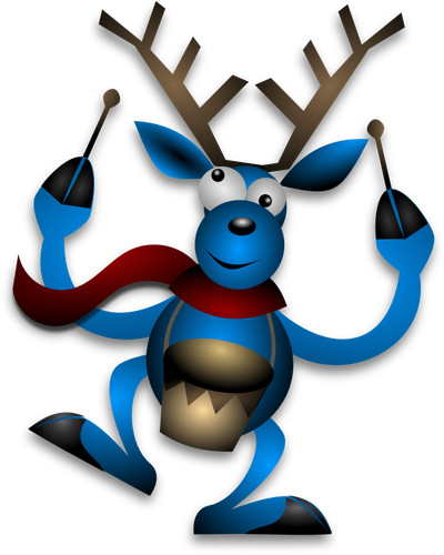 वेक्टर चित्रण raindeer ढोल के साथ नृत्य