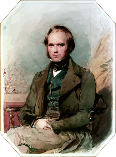 Retrato de Charles Darwin vector