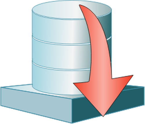 Piattaforma di database giù immagine vettoriale