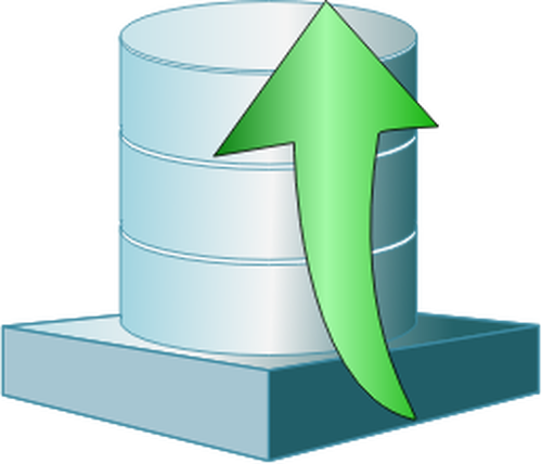 Databaseplatform omhoog vectorillustratie