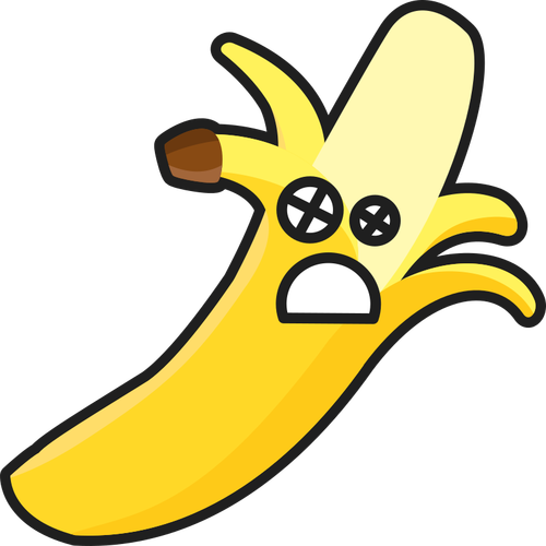 Dibujo vectorial de plátano asustado