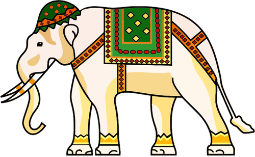 Dekorerade dekorativa elefant