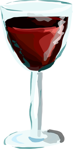 Bicchiere di vino rosso di disegno