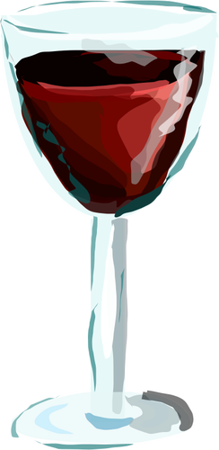 Red wine glass drawing