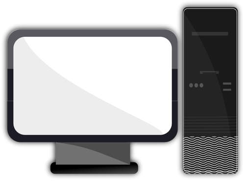 Стильный настольный компьютер векторное изображение