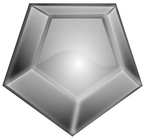 Six sides shiny gray diamond vector illustration