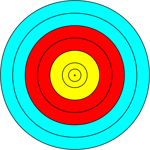 וקטור תמונה של עיגול כחול, אדום וצהוב היעד
